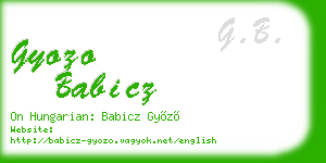 gyozo babicz business card