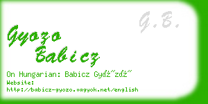 gyozo babicz business card